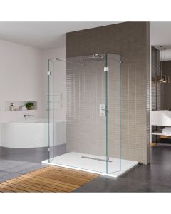 Aqua I innovation 10mm Walk-in Wetroom with Double Support Arm & Flipper Panels