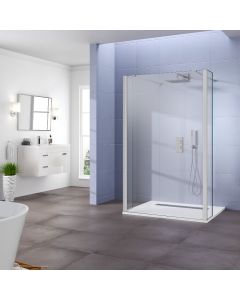 Aqua I innovation 10mm Walk-in Wetroom with Double Support Arm & Fixed Deflector Panels