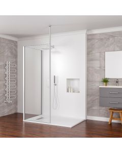 Aqua I Innovation 10mm Walk-in Corner Wetroom Enclosure with Floor to Ceiling Post