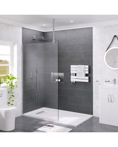 Aqua I innovation 10mm Wetroom Screen with Ceiling Support Arm