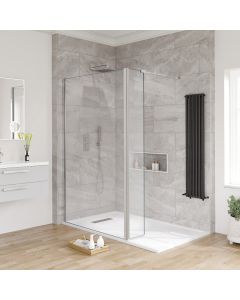 Aqua I Innovation 10mm Wetroom Screen with Fixed Deflector Panel