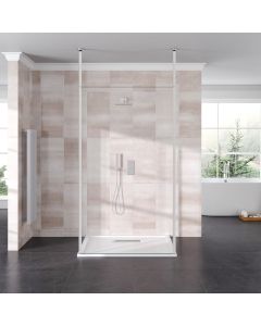 Aqua I Innovation 10mm Walk-in Wetroom Panel with Double Floor to Ceiling Posts