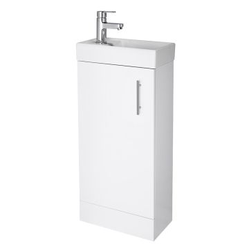 Polar 400mm Floor Standing Cabinet & Basin - Gloss White (PBNVX192)