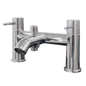 Noveua Whitehall Knurled Bath Shower Mixer - Chrome