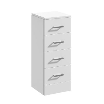 Polar 300mm 4 Drawer Unit 300mm Deep - Gloss White  (PBPRC133)