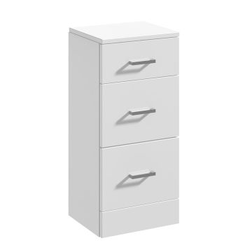 Polar 350mm 3 Drawer Unit 300mm Deep - Gloss White  (PBPRC135)