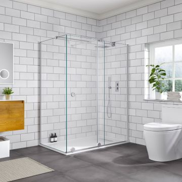 Aqua i Glide 8mm Side Panel 800mm Silver - 2000mm High