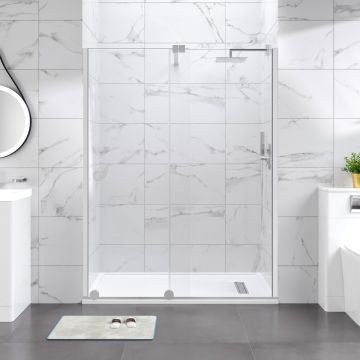 Aqua i Glide 8mm Recessed Wall Profile Kit Silver - 2000mm High