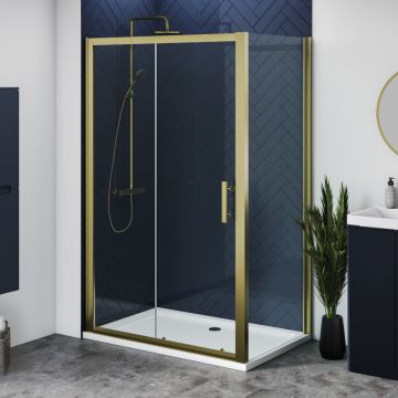 Aqua i 6 Brushed Brass Shower Side Panel 760mm x 1900mm High (AISP076BB)