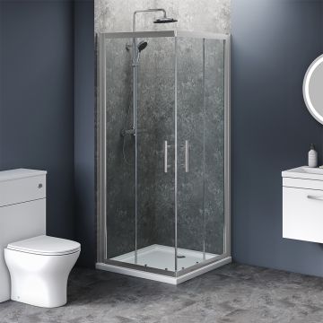 Aqua i 6 Corner Entry Shower Enclosure 1000mm x 1000mm (AICE100S)