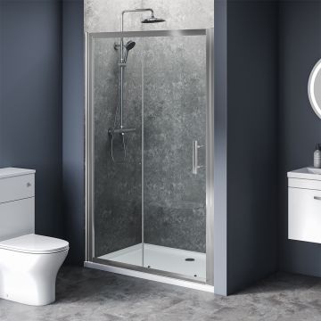 Aqua i 6 Single Sliding Shower Door 1000mm x 1800mm High - Reduced Height (AI6SD100S-1800)