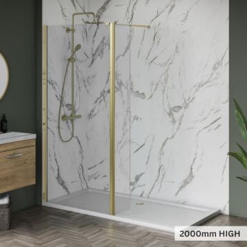 Aqua i 8 Brushed Brass Flipper Panel 300mm x 2000mm High (AI8WRP030BB-20H)