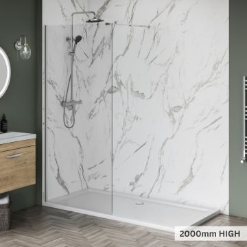 Aqua i 8 Wetroom Screen Panel 400mm x 2000mm High (AI8WP040S-20H)