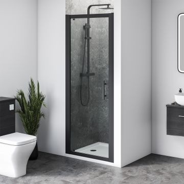 Aqua i 6 Black Pivot Shower Door 760mm x 1900mm High (AIPD076B)