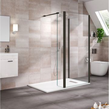 Aqua I Innovation 10mm Walk-in Corner Wetroom with Flipper Panel