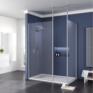 Aqua I Innovation 10mm Walk-in Wetroom with End Panel & Floor to Ceiling Posts