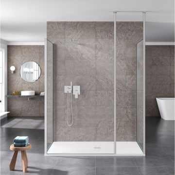 Aqua i Innovation 10mm 3-Sided Walk-in Wetroom with Floor to Ceiling Posts