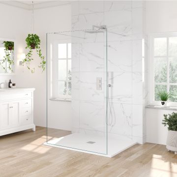 Aqua I Innovation 10mm Walk-in Wetroom Panel with Double Support Arms