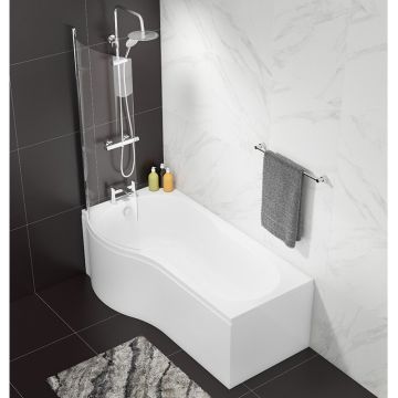 Aqua I 6mm P Shaped Bath Screen 1400mm x 800mm (AIB038)