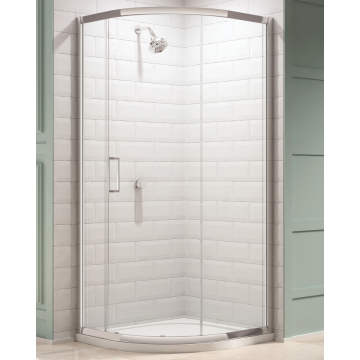 Ai8 Single Door Quadrant Shower Enclosure H1900mm 800mm x 800mm - Silver