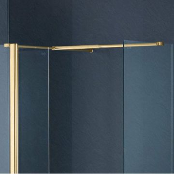 Aqua i Wetroom Support Bar T Piece Connector - Brushed Brass (For 2000mm High Wetrooms) (AI8WPTCONBB-20H)