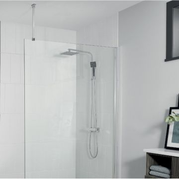 Aqua i 8-10mm Wetroom Ceiling Support Arm 600mm - Silver (AI8WRCSUPPS)