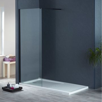 Aqua i 10 Black Wetroom Screen Panel 1100mm x 2000mm High