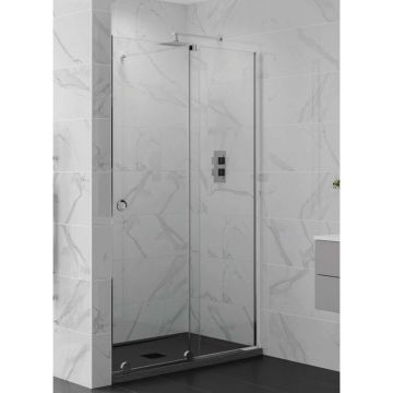 Aqua i Glide 8mm Sliding Wetroom Panel 1000mm Silver - 2000mm High