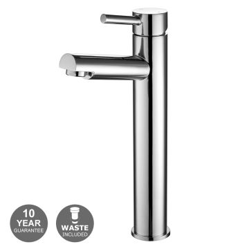 Noveua Clapham Tall Mono Basin Mixer & Click Clack Waste - Chrome (NV094)