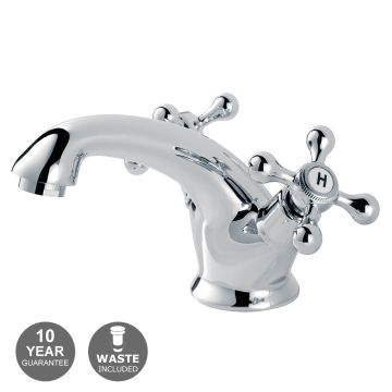 Noveua Ealing Mono Basin Mixer & Click Clack Waste - Chrome (NV114)