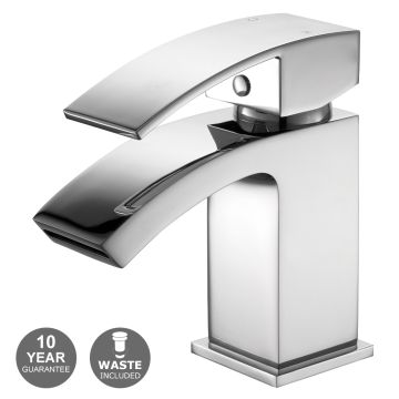 Noveua Farringdon Mini Mono Basin Mixer & Click Clack Waste - Chrome (NV032)