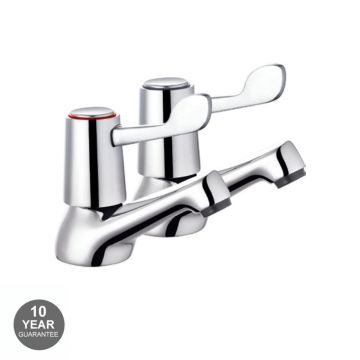 Noveua Richmond 3" Lever Pair of Basin Taps - Chrome (NV230)