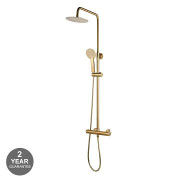 Noveua Islington Round Thermostatic Shower Set - Brushed Brass (NV134-BB)