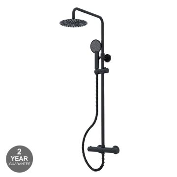 Noveua Islington Round Thermostatic Shower Set - Matt Black (NV134-MB)
