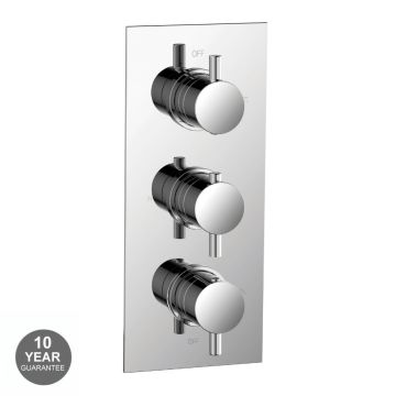 Noveua Islington Round Triple Concealed Shower Valve - Chrome (NV148)