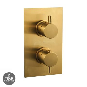 Noveua Islington Round Twin Concealed Shower Valve - Brushed Brass (NV146-BB)