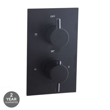 Noveua Islington Round Twin Concealed Shower Valve - Matt Black (NV146-MB)