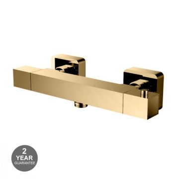 Noveua Mayfair Square Thermostatic Bar Shower Valve - Brushed Brass (NV166-BB)