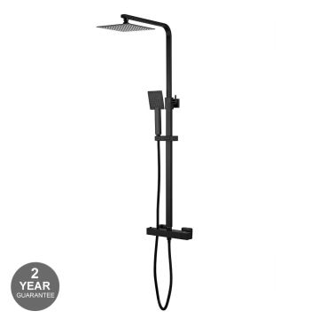 Noveua Mayfair Square Thermostatic Shower Set - Matt Black (NV136-MB)