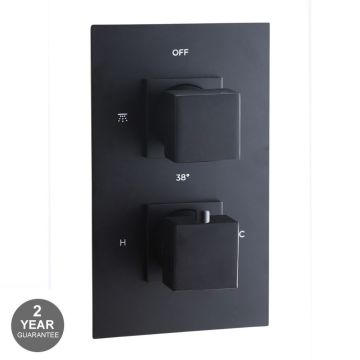 Noveua Mayfair Square Twin Concealed Shower Valve - Matt Black (NV142-MB)