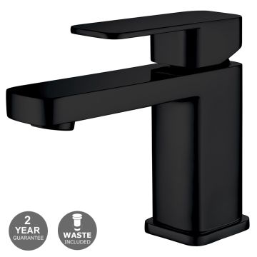 Noveua Newbury Mono Basin Mixer & Click Clack Waste - Matt Black (NV216-MB)