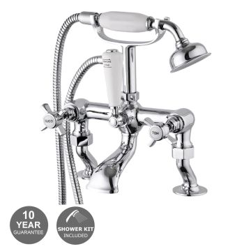 Noveua Paddington Cranked Bath Shower Mixer - Chrome (NV132)