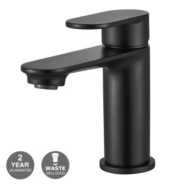 Noveua Preston Mono Basin Mixer & Click Clack Waste - Matt Black (NV300MB)