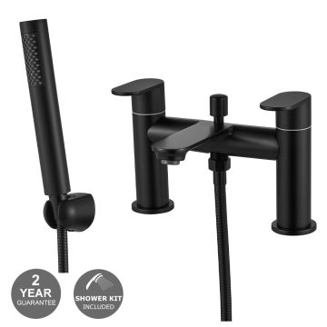 Noveua Preston Bath Shower Mixer - Matt Black (NV304MB)