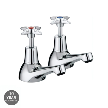 Noveua Richmond X-Top Pair 3/4" Bath Taps - Chrome (NV460)
