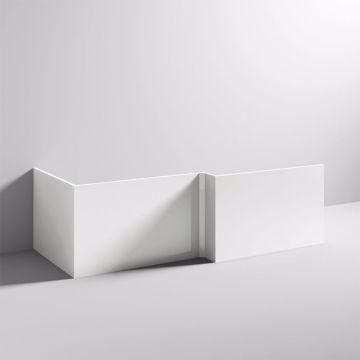 Polar 1700mm Square Shower Bath Front Panel - Gloss White (PBNMP135)