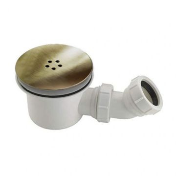 Hi-Flow Shower Waste 90mm - 40mm Outlet - Brushed Brass (WS052BB)